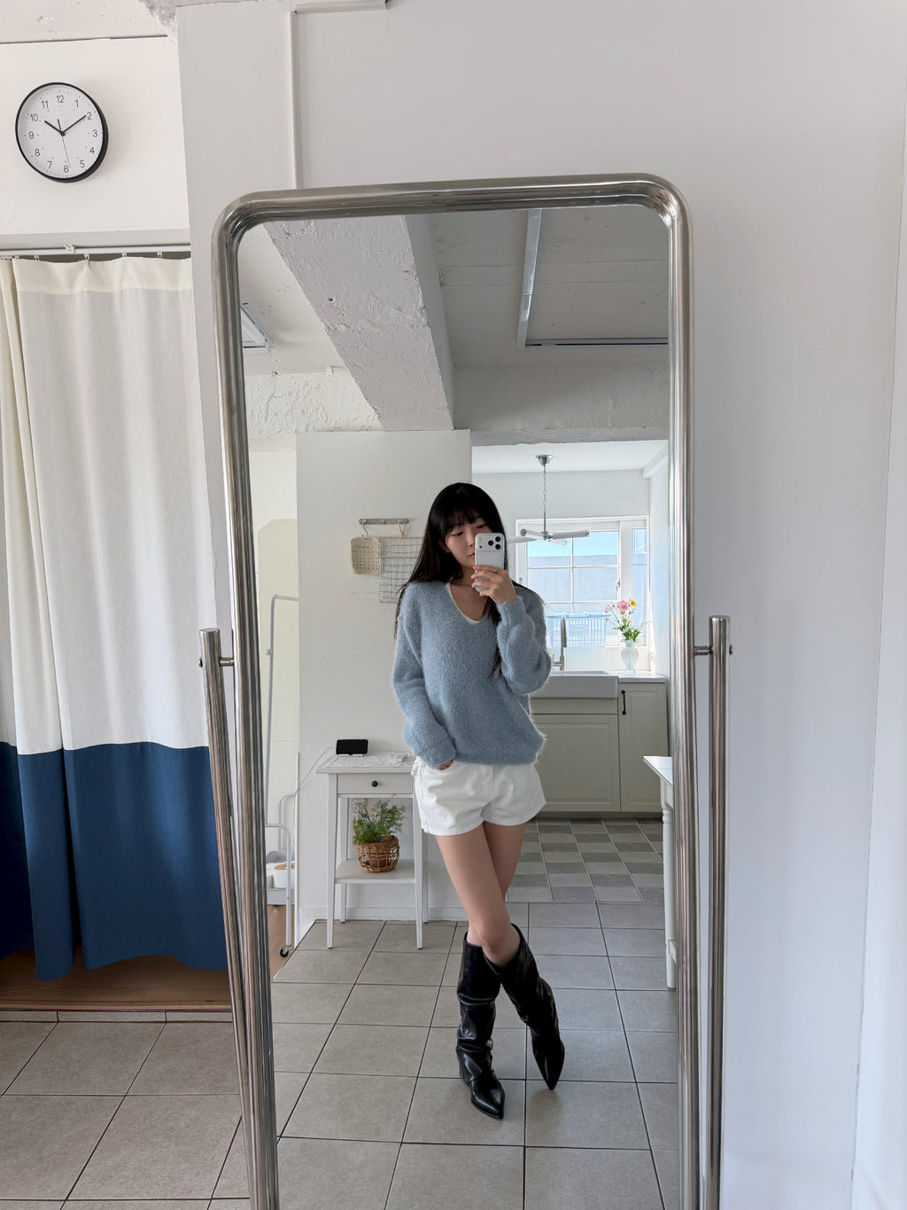 Silver Eyelet Belted Shorts
