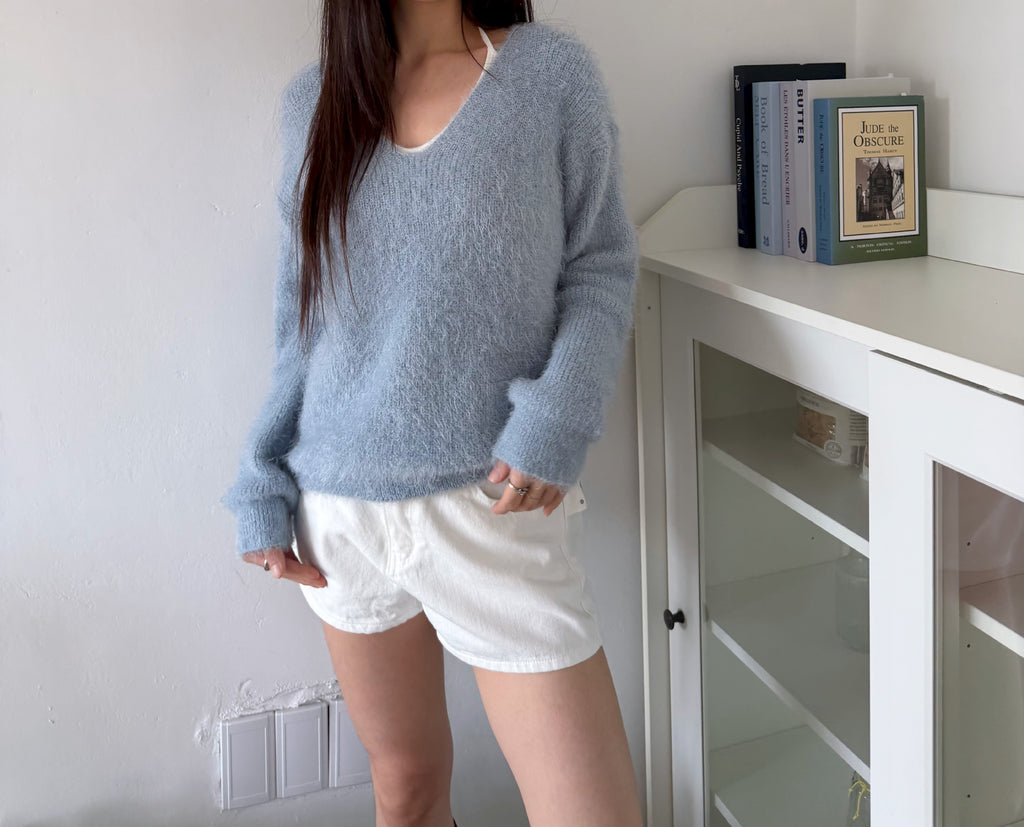 Fluffy V-Neck Knit