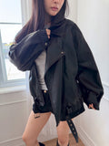 Oversized Belted Biker Jacket