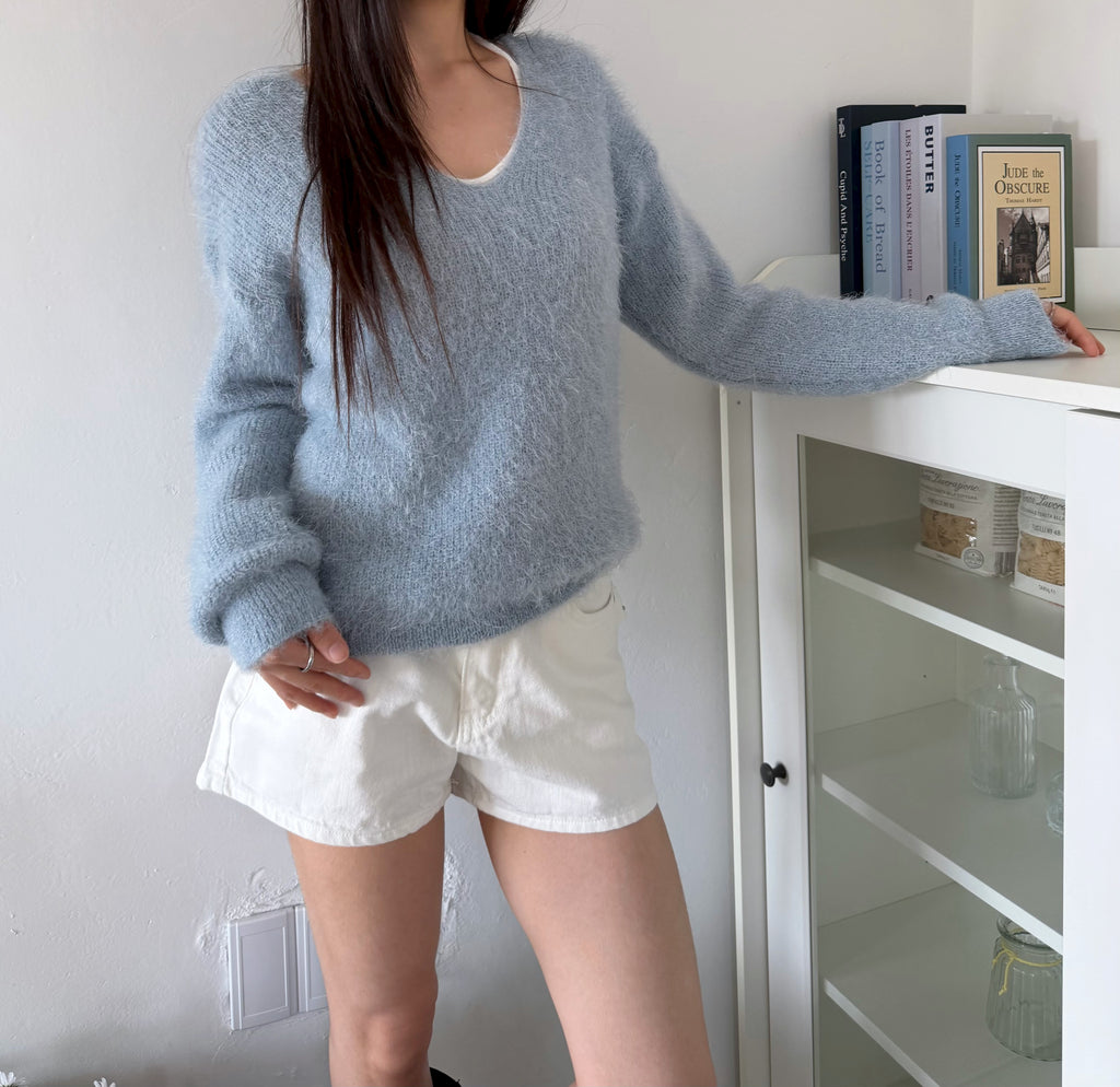 Fluffy V-Neck Knit