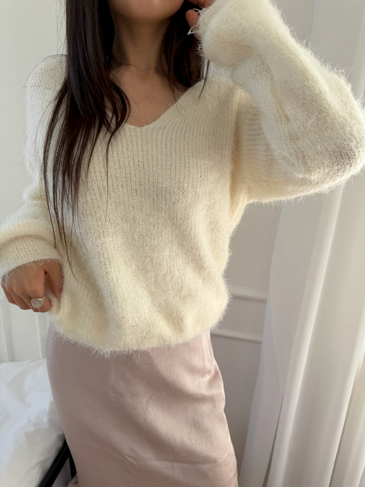 Fluffy V-Neck Knit