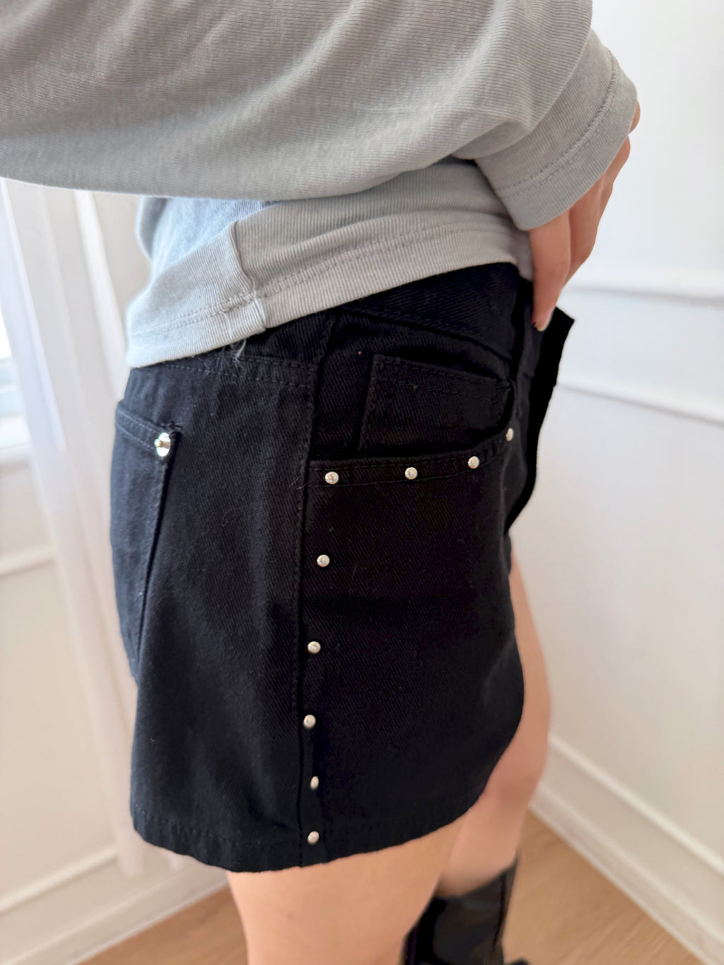Black Studded Shorts