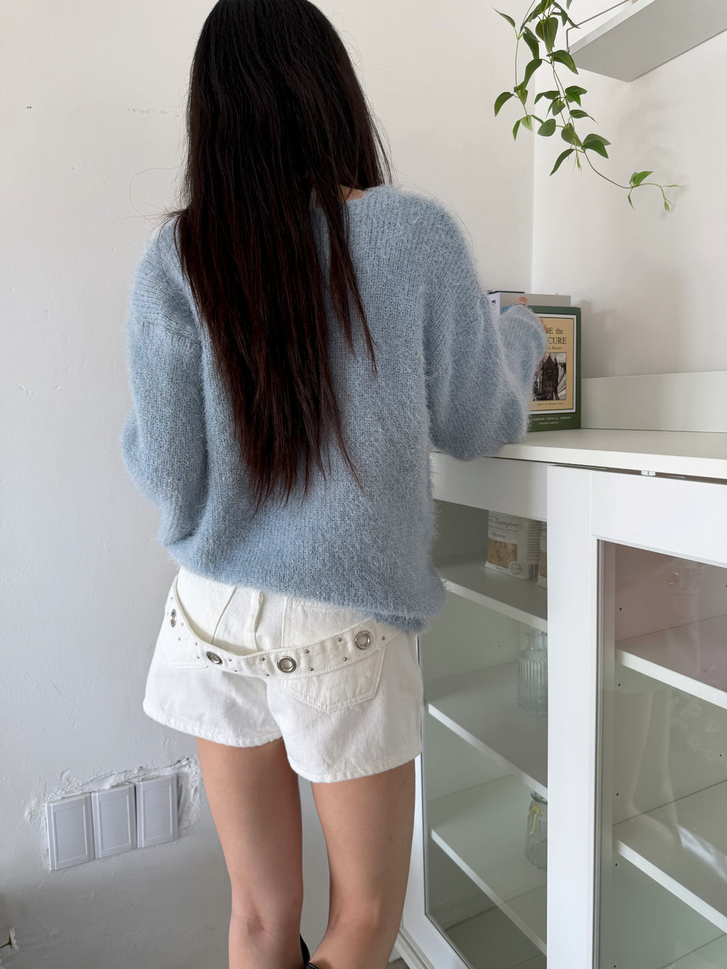 Fluffy V-Neck Knit