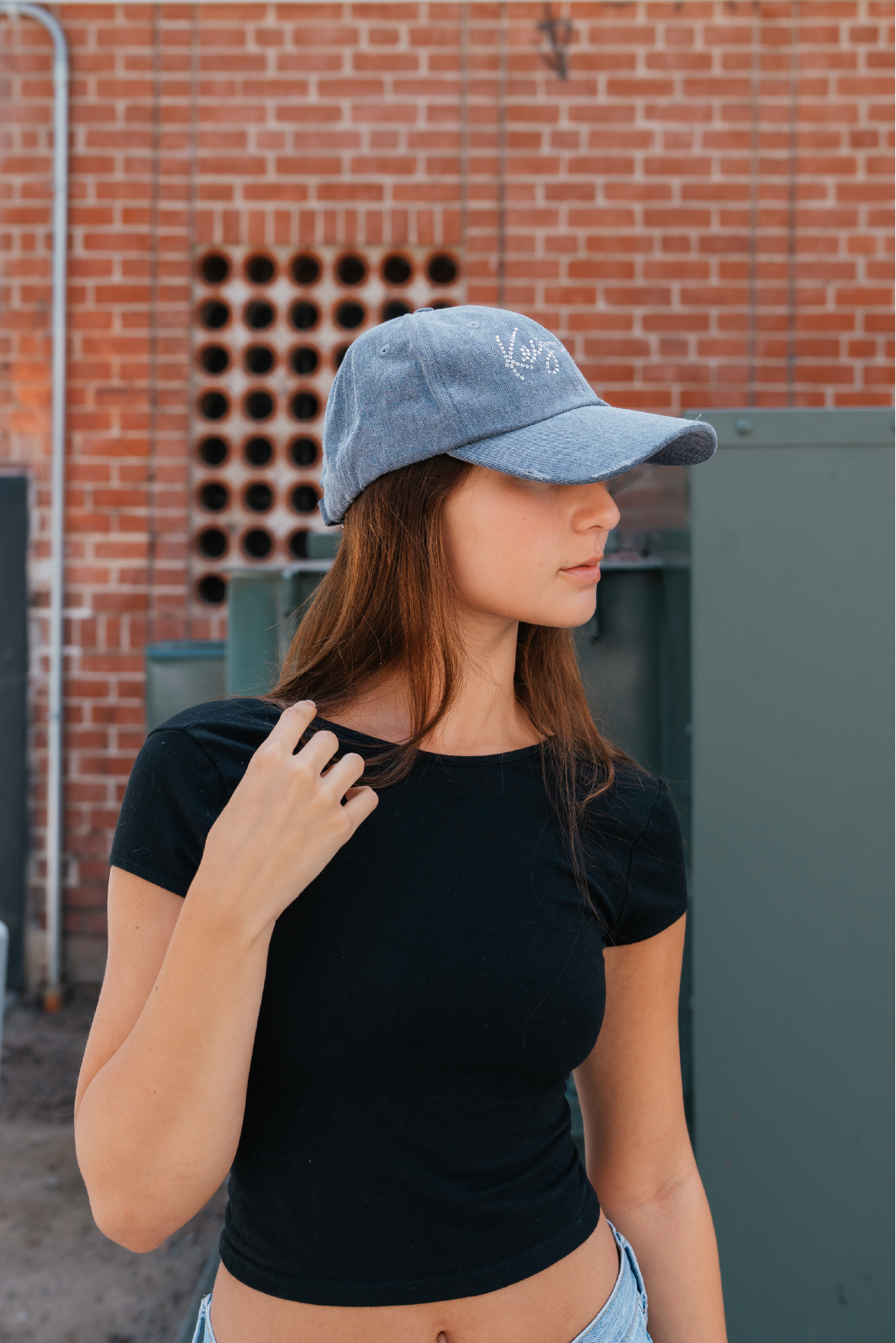 Keylow Rhinestone Denim Hat